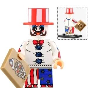 Clown mini figure in a red and white top hat